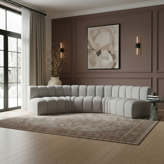 Arc - Boucle Fabric 5 Piece U-Shaped Modular Sofa - Simple Home Plus