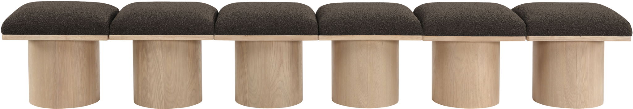 Pavilion - 6 Piece Modular Bench With Natural Base - Simple Home Plus
