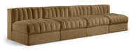 Rummi - Armless Velvet Performance Fabric Upholstered 4 Piece Modular Sofa - Simple Home Plus