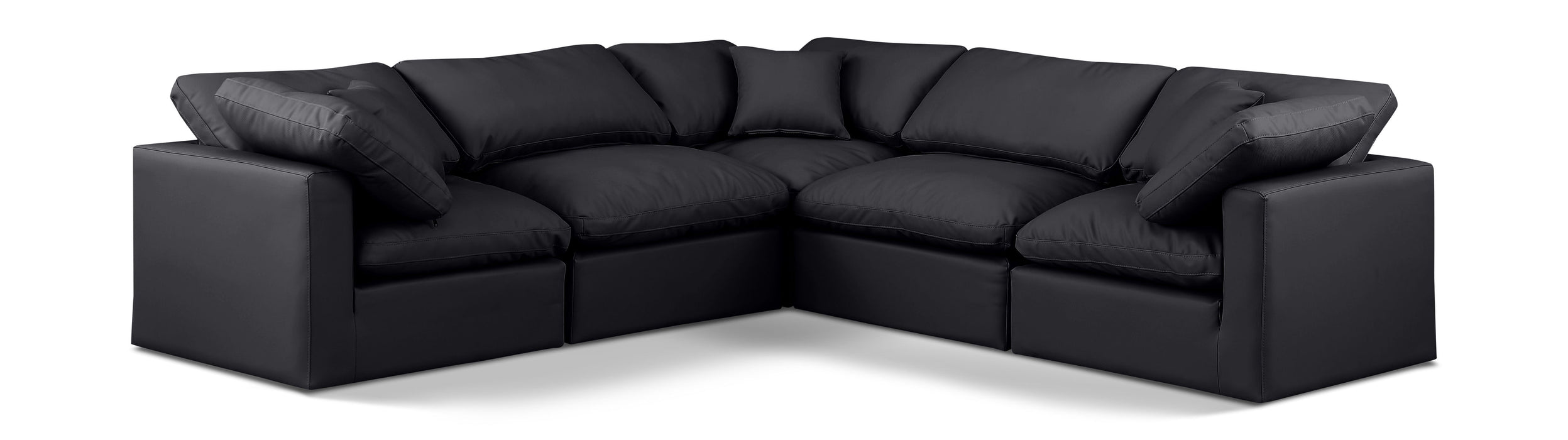 Indulge - Faux Leather 5 Piece Modular Corner Sectional - Simple Home Plus