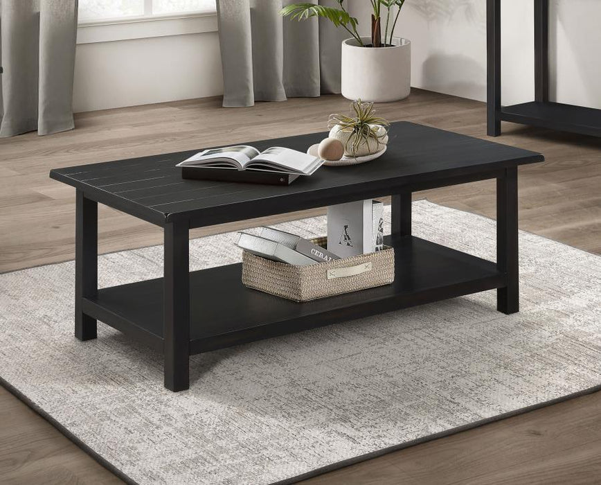 Payne - Wood Coffee Table with Shelf - Simple Home Plus