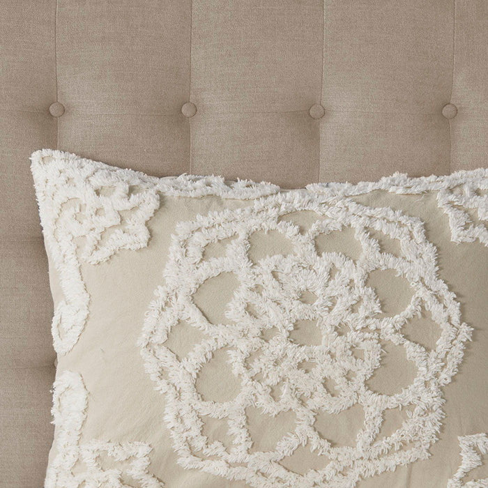 Laetitia - King 3 Piece Tufted Duvet Cover Set - Taupe - Simple Home Plus