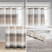 Saben - Stripe Print Shower Curtain - Taupe / Black - Simple Home Plus