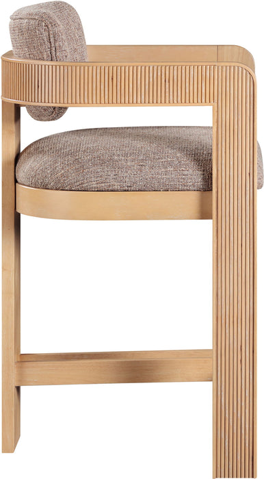 Sacha - Linen Stool With Natural Base - Simple Home Plus