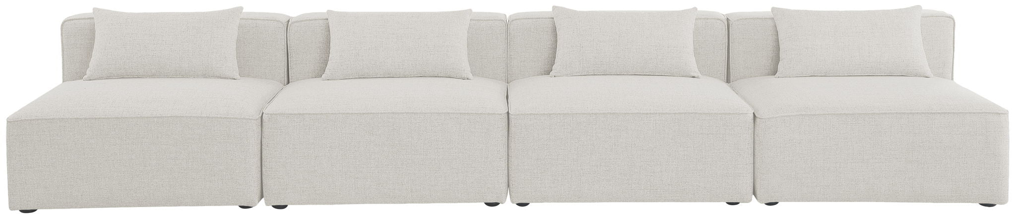 Cube - Linen Modular 4 Seat Armless Sofa - Simple Home Plus