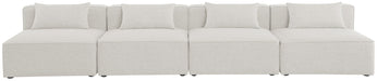 Cube - Linen Modular 4 Seat Armless Sofa - Simple Home Plus