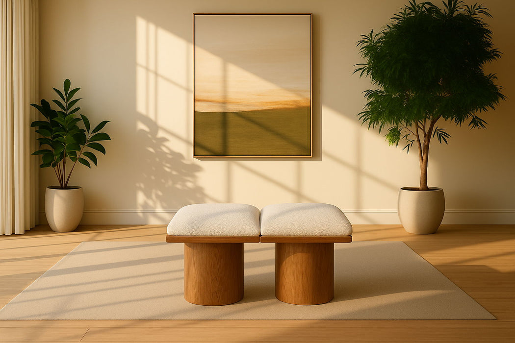 Pavilion - 2 Piece Modular Bench With Brown Base - Simple Home Plus