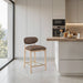 Riccio - Stool - Natural And Gold Frame - Simple Home Plus