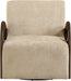 Neria - Chenille Fabric Upholstered Swivel Accent Chair - Painted Brown Base - Simple Home Plus