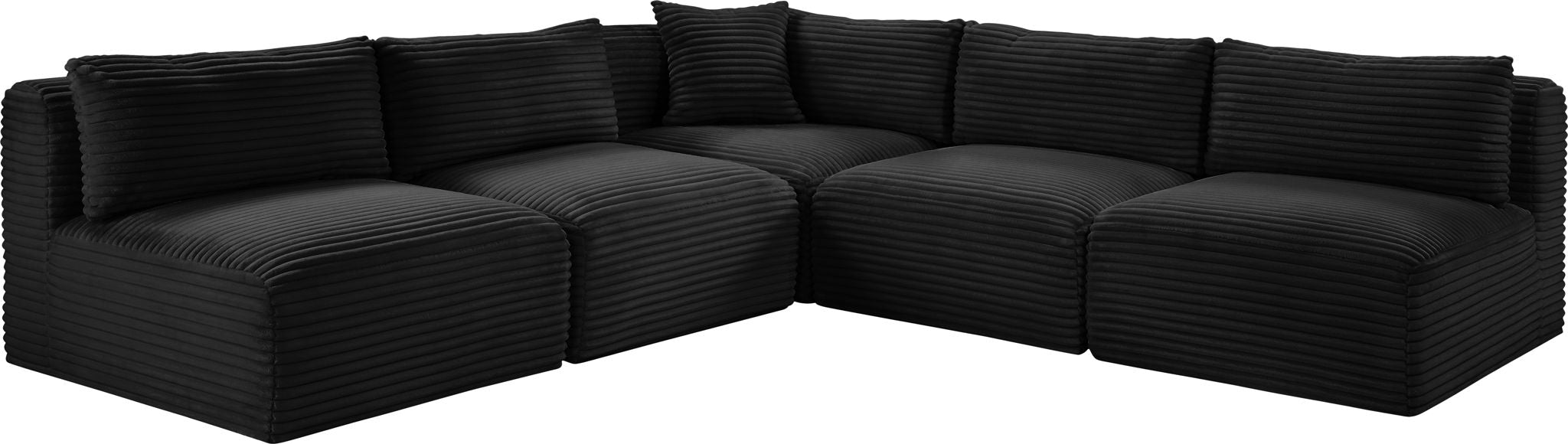 Shaggy - 5 Piece Modular Corner Armless Sectional - Simple Home Plus