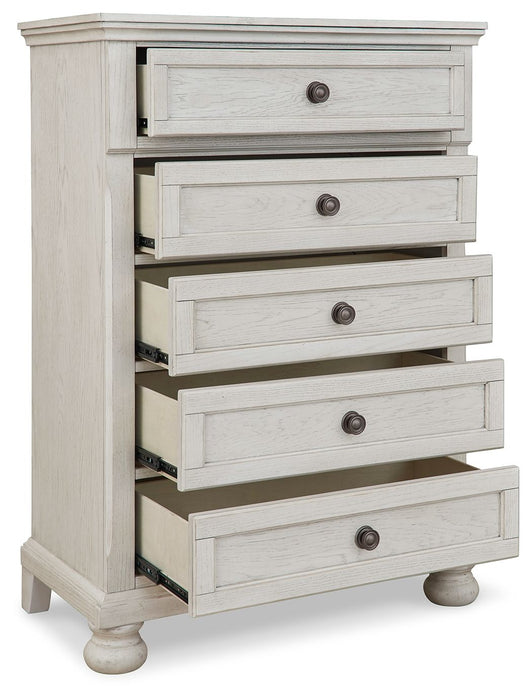 Robbinsdale - Antique White - Five Drawer Chest - Youth - Simple Home Plus