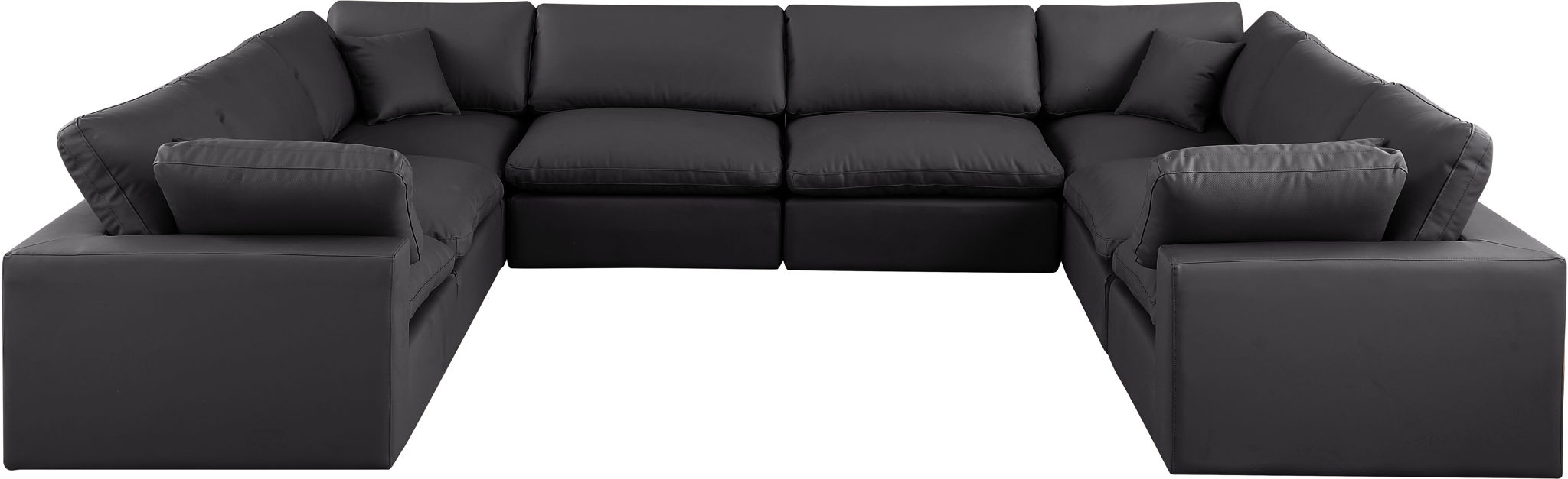 Comfy - 8 Piece Faux Leather Modular Sectional - Simple Home Plus