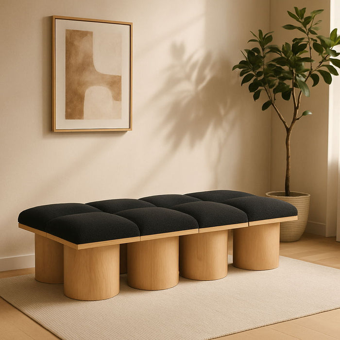 Pavilion - 8 Piece Modular Bench With Natural Base - Simple Home Plus
