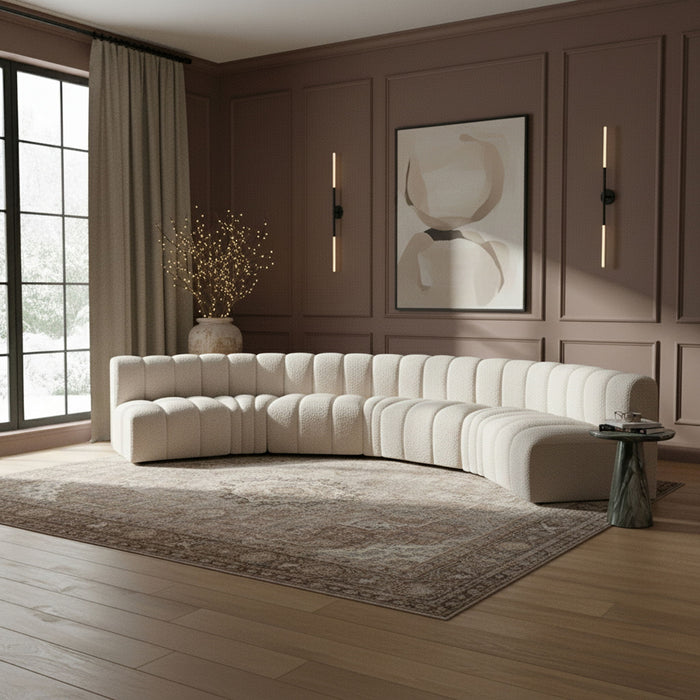 Arc - Boucle Fabric 7 Piece U-Shaped Modular Sofa - Simple Home Plus