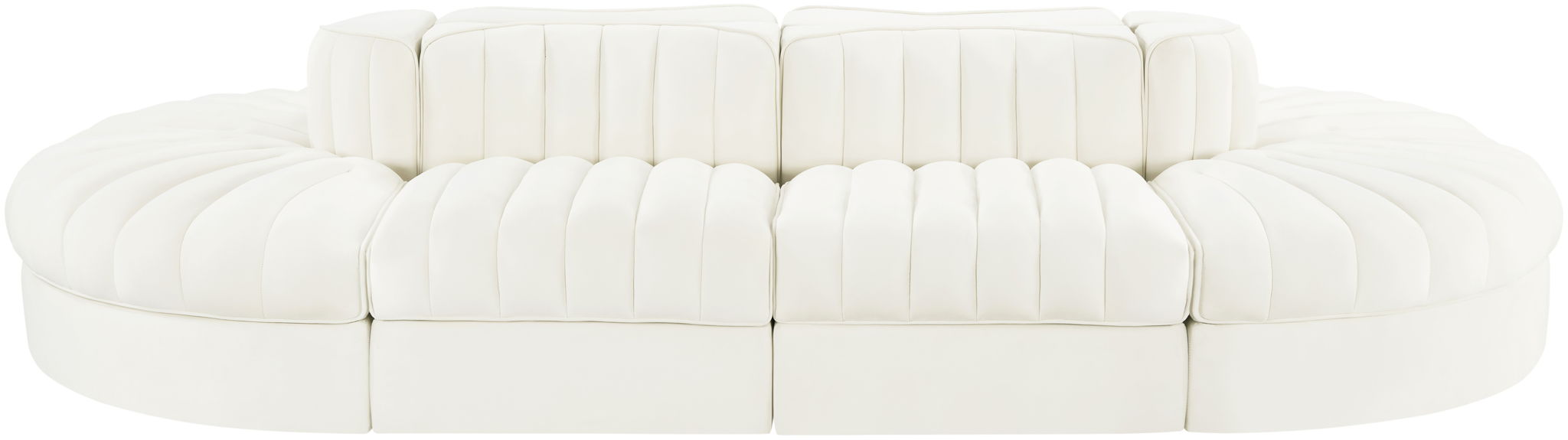 Rummi - Oval Velvet Performance Fabric Upholstered 8 Piece Modular Sectional - Simple Home Plus