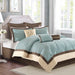 Juliana - Queen 9 Piece Charmeuse Comforter Set - Blue - Simple Home Plus