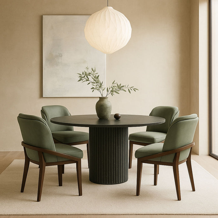 Navo - Vegan Leather Upholstered Dining Chair - Green - Simple Home Plus