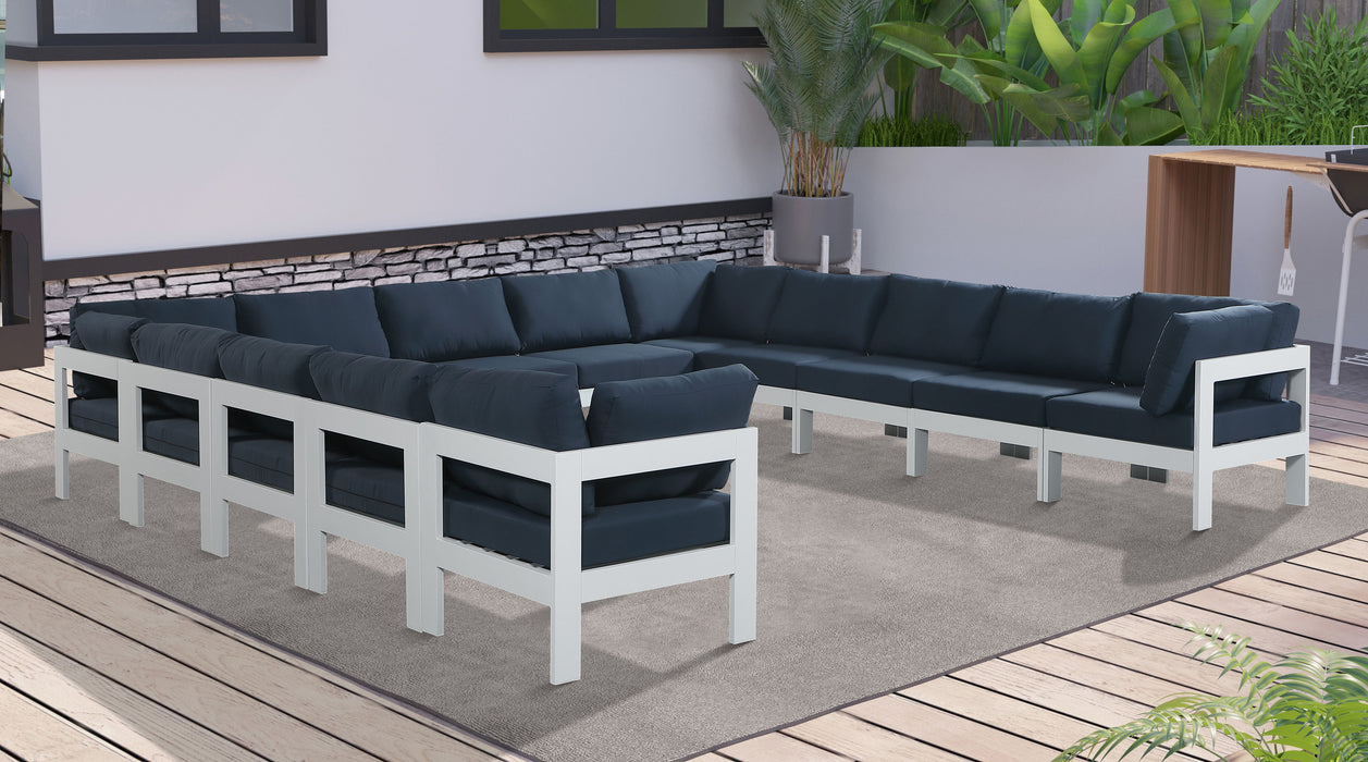 Nizuc - Outdoor Patio 13 Piece Modular Sectional With White Frame - Simple Home Plus