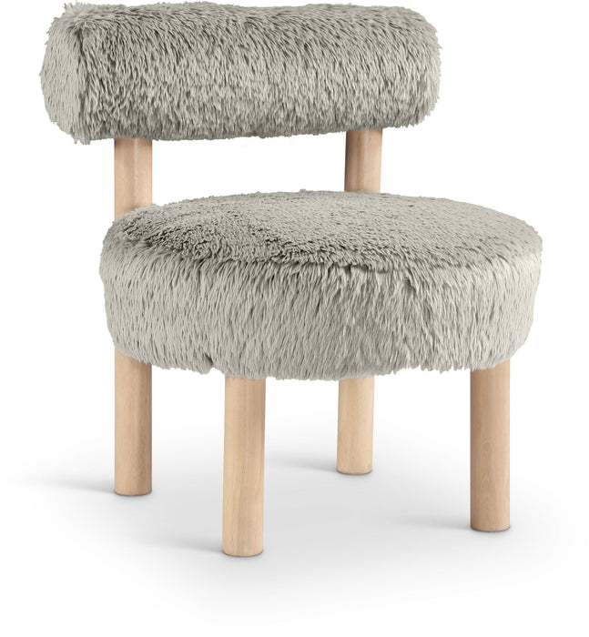 Ambre - Vegan Shearling Fabric Accent Chair - Taupe - Simple Home Plus