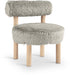 Ambre - Vegan Shearling Fabric Accent Chair - Taupe - Simple Home Plus