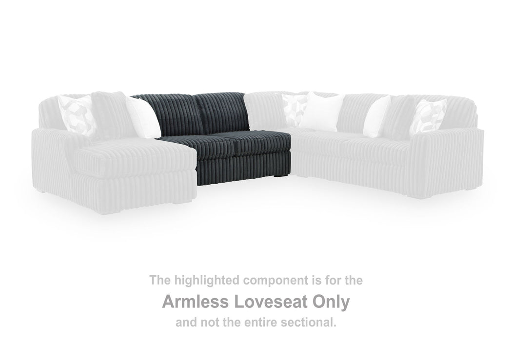 Midnight-Madness - Armless Loveseat - Gunmetal - Simple Home Plus