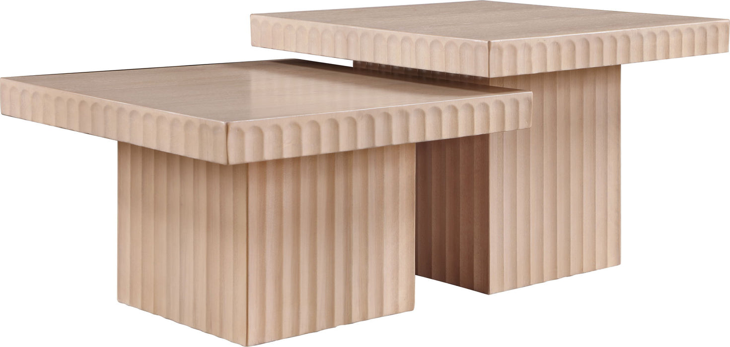 Spencer - 15" Oak Veneer 2 Piece Coffee Table - Simple Home Plus