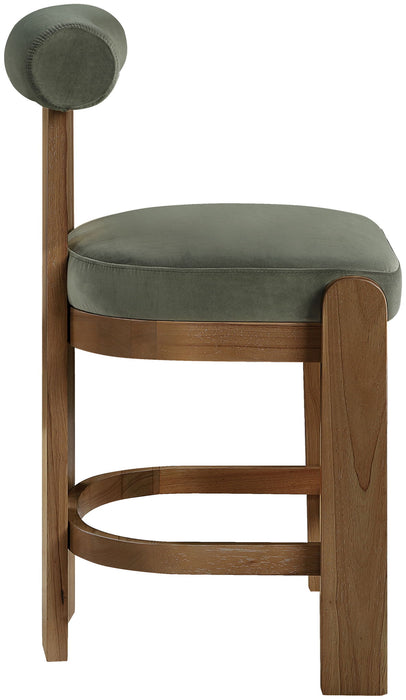 Arienzo - Velvet Upholstered Counter Stool (Set of 2) - Simple Home Plus