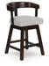 Haddigan - Dark Brown - Upholstered Swivel Barstool (Set of 2) - Simple Home Plus