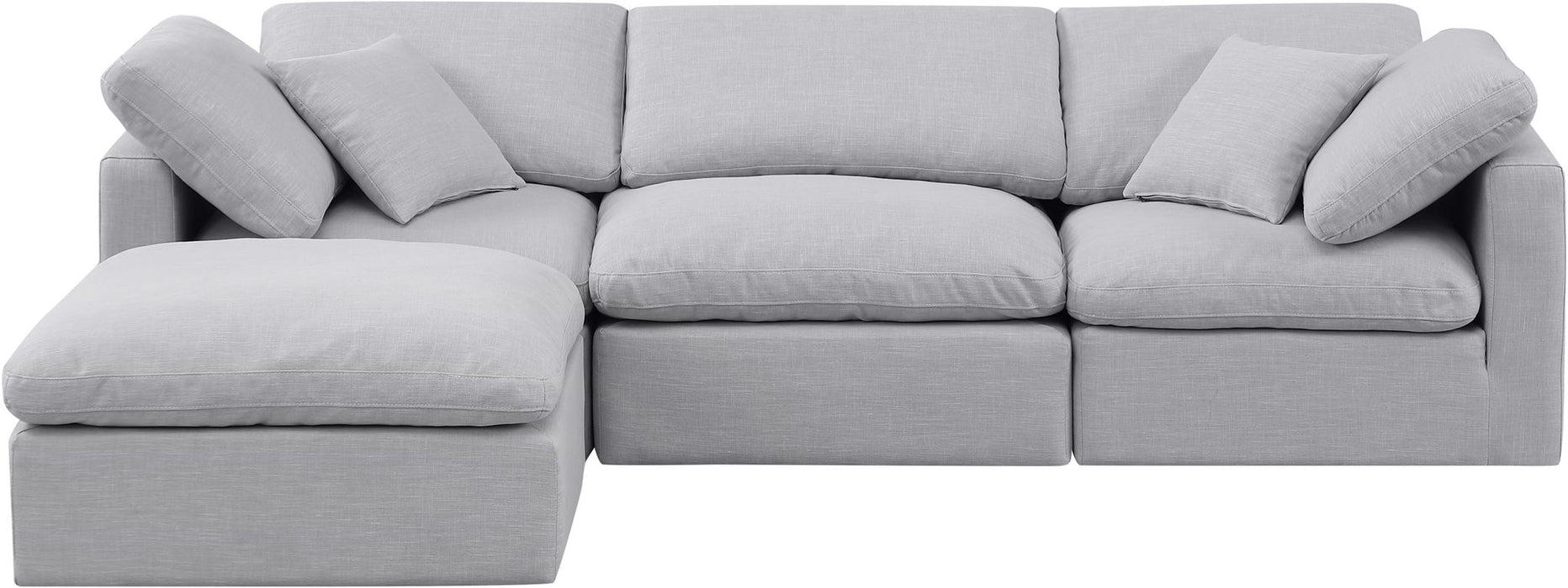Indulge - Linen 4 Piece Modular Sectional With Chaise - Simple Home Plus