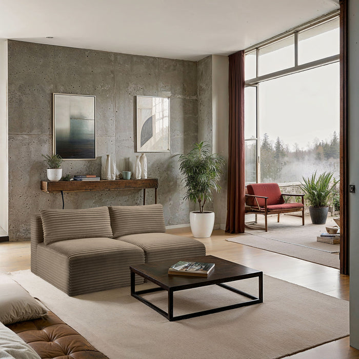 Shaggy - Fabric 2 Seat Modular Armless Sofa - Simple Home Plus