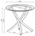 Brooke - Round Glass Top Side End Table Metal Base - Simple Home Plus