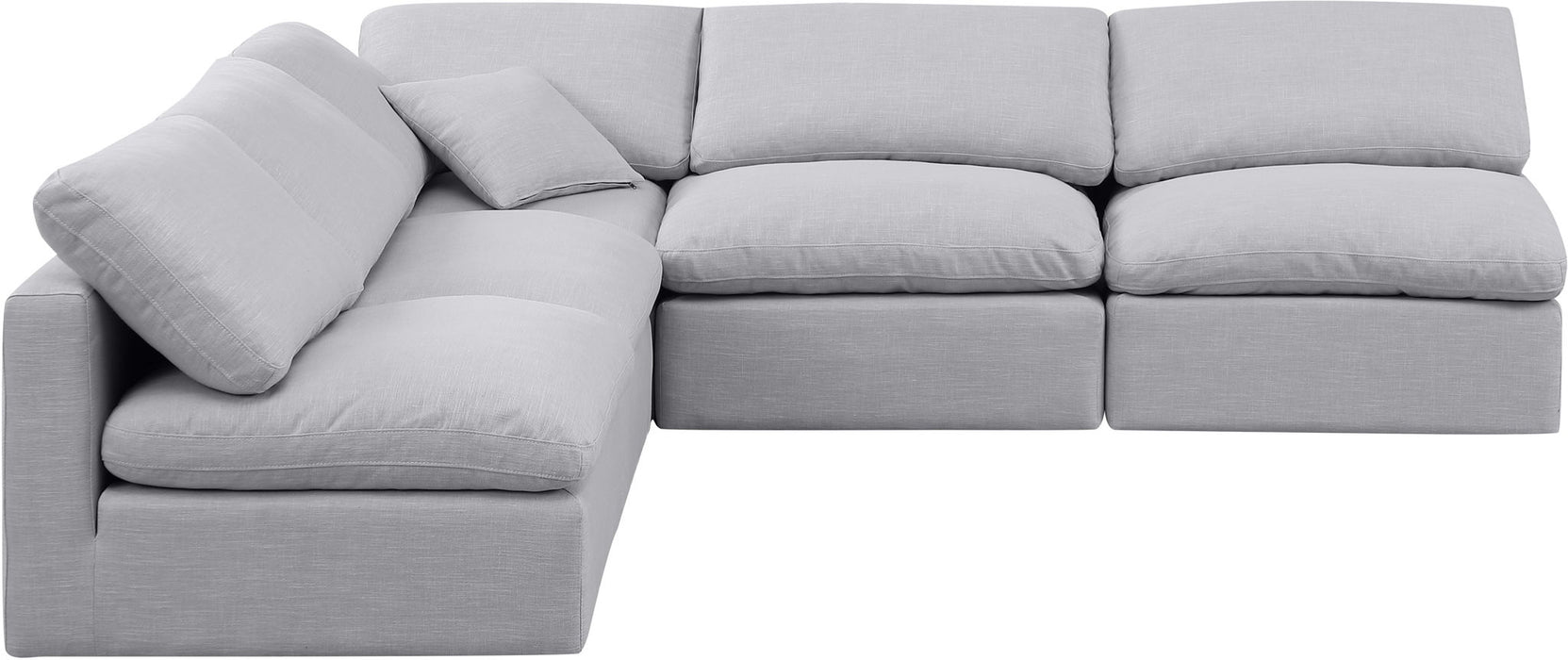 Indulge - Linen 5 Piece Modular Corner Armless Sectional - Simple Home Plus