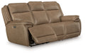 Glencroft - Power Reclining Sofa With Adjustable Headrest - Sahara - Simple Home Plus
