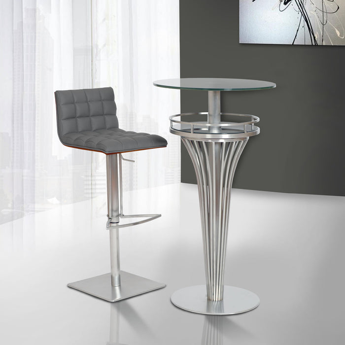 Yukon - Contemporary Bar Table - Gray Frosted - Simple Home Plus