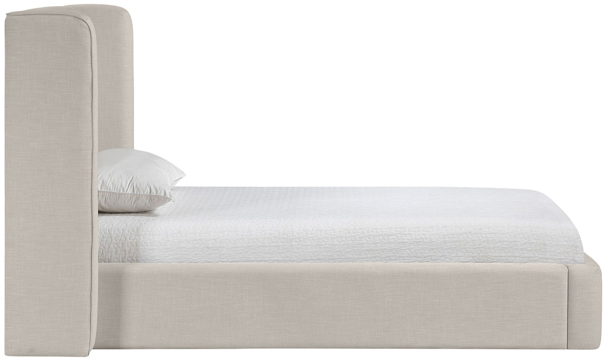Kendall - Linen Textured Fabric Upholstered Bed - Simple Home Plus