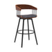 Athena - Swivel Walnut Metal Stool - Simple Home Plus