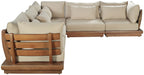 Mirella - 5 Piece Water Resistant Fabric Upholstered Outdoor Patio Modular Sectional - Simple Home Plus