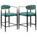 Tina - Metal Counter Height Bar Stool With Upholstered Back And Seat (Set of 2) - Simple Home Plus