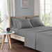 Twin Long Sheet Set With Side Storage Pockets - Charcoal - Simple Home Plus