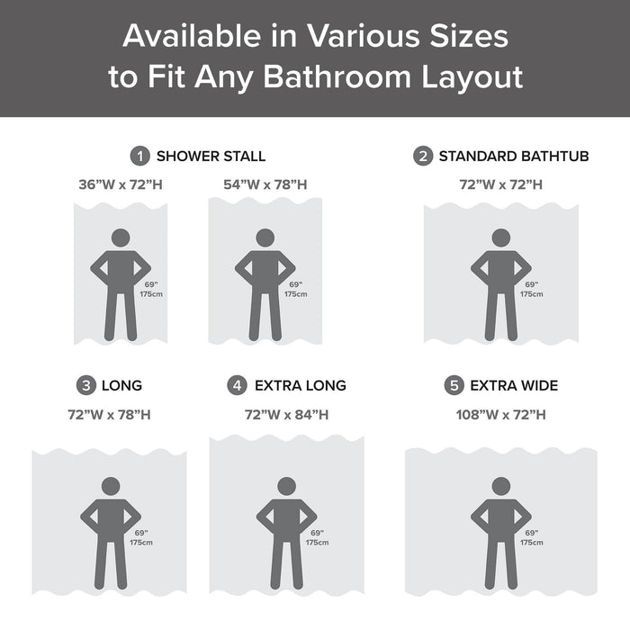 Spa Waffle - 108" x 72" Shower Curtain With 3M Treatment - Charcoal