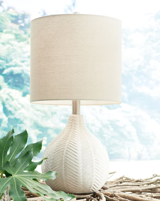 Rainermen - Off White - Ceramic Table Lamp - Simple Home Plus
