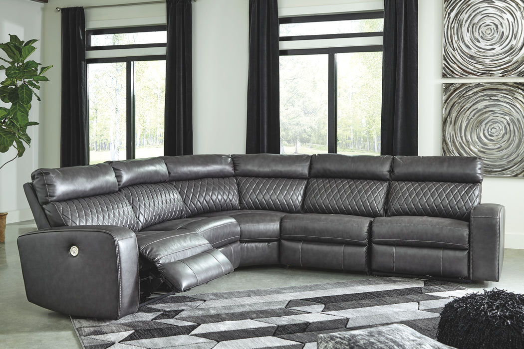Samperstone - Power Reclining Sectional - Simple Home Plus