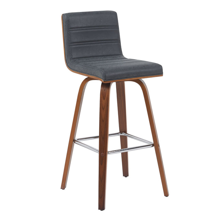 Vienna - Modern Swivel Bar Height Stool - Walnut Finished Wood Frame - Simple Home Plus