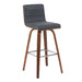 Vienna - Modern Swivel Bar Height Stool - Walnut Finished Wood Frame - Simple Home Plus