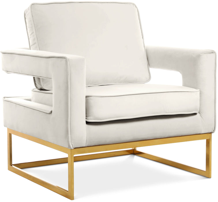 Noah - Accent Chair with Gold Legs - Simple Home Plus