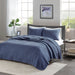 Keaton - Twin Reversible Coverlet Set - Navy - Simple Home Plus
