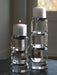 Brentley - Clear / Silver Finish - Candle Holder Set (Set of 2) - Simple Home Plus