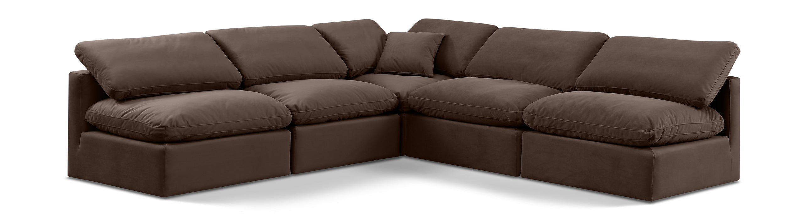 Indulge - Velvet 5 Piece Modular Corner Armless Sectional - Simple Home Plus