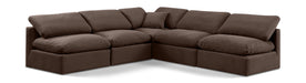 Indulge - Velvet 5 Piece Modular Corner Armless Sectional - Simple Home Plus