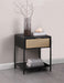 Amherst - 1-Drawer Radio Weave Rattan Metal Side Table - Simple Home Plus